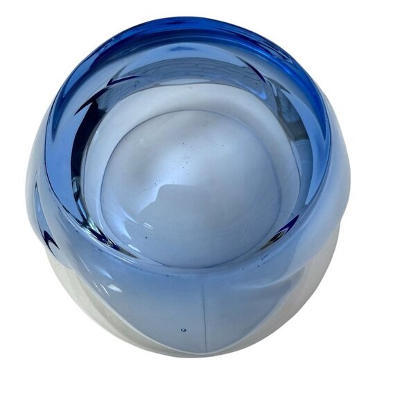 Vintage Bormioli Dessert Bowls Set of 4 Rocco Italy Bouquet Blue Clear Glass - Picture 4 of 6